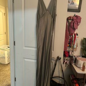 Rumored Shimmering Silver Maxi Dress